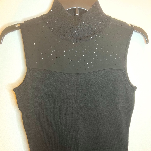 Carmen Marc Valvo Mesh High Neck Top- NWT - Picture 1 of 4